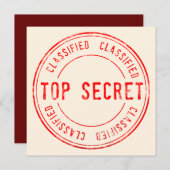 スパイサプライズ誕生日パーティートップ秘密の分類 招待状 (正面/裏面)