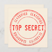 スパイサプライズ誕生日パーティートップ秘密の分類 招待状 (正面/裏面)