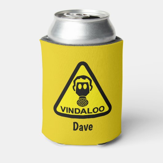スパイシーおもしろいフードVindalooガスマスクジョーク 缶クーラー (缶裏面)