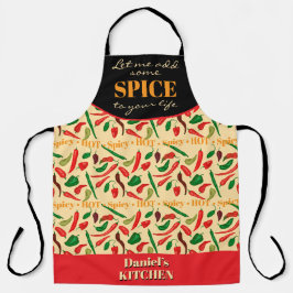 スパイシーおもしろいホットペッパー赤緑色 エプロン