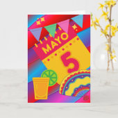 スパイシーで活気のあるCinco de Mayo スペインの in カード (黄色い花)