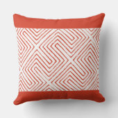 スパイシーなオレンジと白アフリカの泥の布パターン クッション (裏面)
