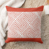 スパイシーなオレンジと白アフリカの泥の布パターン クッション (ブランケット)