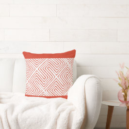 スパイシーなオレンジと白アフリカの泥の布パターン クッション