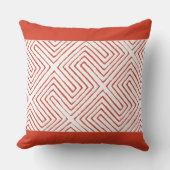 スパイシーなオレンジと白アフリカの泥の布パターン クッション (正面)