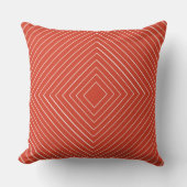 スパイシーなオレンジの入れ子の薄い白い正方形トライバル クッション (正面)