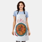 スパイシーなカレーのアート エプロン (着用した状態)