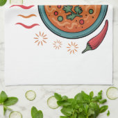 スパイシーなカレーのアート キッチンタオル (折り畳み)