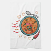スパイシーなカレーのアート キッチンタオル (縦)