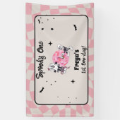 スパイシーなゴースト ハロウィン ファースト バースデー 横断幕 (縦)