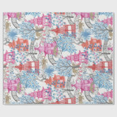 スパイシーなタイガースとパゴダの森 ラッピングペーパー (フラット)