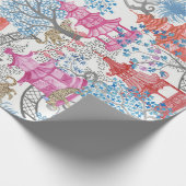 スパイシーなタイガースとパゴダの森 ラッピングペーパー (角)