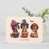 スパイシーなハロウィン　ダックスフンドの犬たちと一緒に 招待状 (スタンド正面)