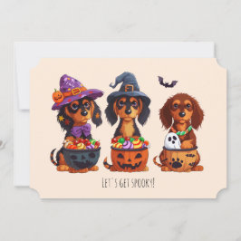 スパイシーなハロウィン　ダックスフンドの犬たちと一緒に 招待状