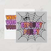 スパイシーなパーティーの楽しいスパイダー 招待状 (正面/裏面)