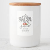 スパイシーなホリデーシーズンを サルサで彩ろう フラワーレッド フードラベル (正面)