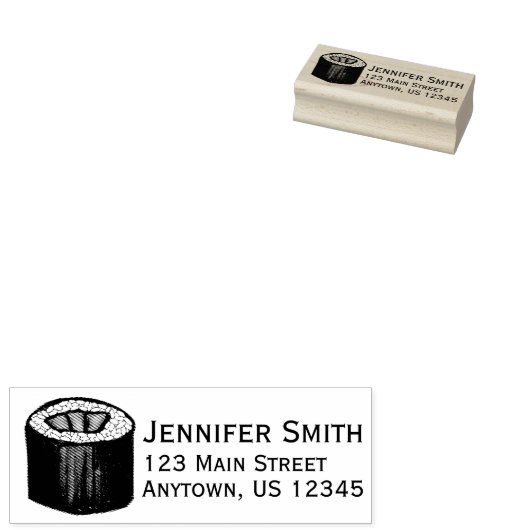 スパイシーなマグロ転がの食べ日本の物住所 ラバースタンプ (押印)