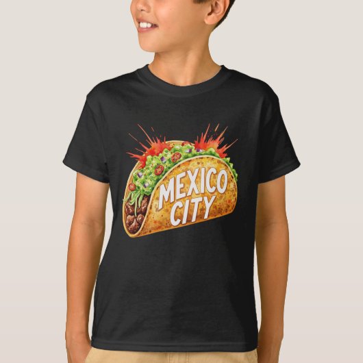 スパイシーなメキシコシティ、おいしいタコ、Natasha Us Tシャツ (正面)