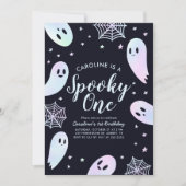 スパイシーなワンのハロウィン 1歳の誕生日 招待状 (正面)