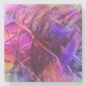 スパイシーな光沢フェイクガラスのテクスチャ抽象デザイン ストーンコースター (正面)