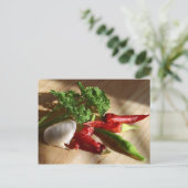 スパイシーな料理アート ポストカード (スタンド正面)