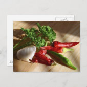 スパイシーな料理アート ポストカード (正面/裏面)