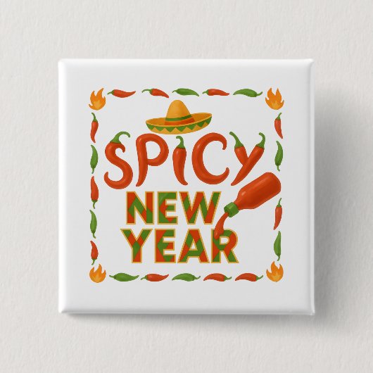 スパイシーな新年 缶バッジ (正面)