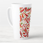 スパイシーな熱：炎タイのチリイラストレーションシート カフェラテマグ (左アングル)