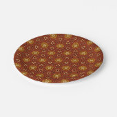 スパイシーな茶色の黄色のマサラパターン ペーパープレート (アングル)