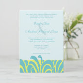 スパイシーアクアライムスワールパターン結婚式招待状 招待状 (スタンド正面)
