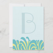 スパイシーアクアライムスワールパターン結婚式招待状 招待状 (裏面)