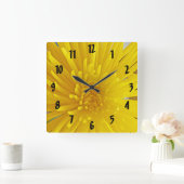 スパイシーイエローダリア写真 スクエア壁時計 (ホーム)