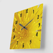 スパイシーイエローダリア写真 スクエア壁時計 (傾斜)