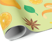 スパイシーシナモンオレンジのシームレスな秋感謝祭 ラッピングペーパー (ロールコーナー)