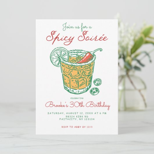 スパイシーソーリーマルガリータ誕生日 招待状 (スタンド正面)