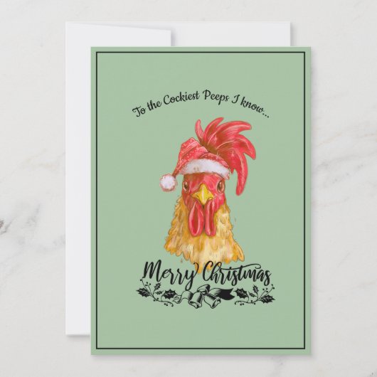 スパイシーチキンメリーおもしろいクリスマス シーズンカード (正面)