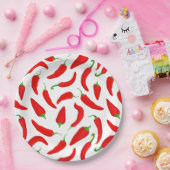 スパイシーチリピーパーズレッドホワイトおもしろい ペーパープレート (パーティー)