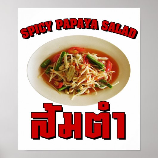スパイシーパパイヤサラダ[ソムタム] ...タイ料理 ポスター (正面)