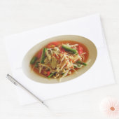 スパイシーパパイヤサラダ[ソムタム] ...タイ料理 楕円形シール (封筒)