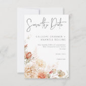 スパイシーフォールラスト&ブラッシュフラワルウェディング セーブザデート (正面)