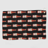 スパイシーホットソースサルサピカンテキャットマラカス柄 ゴルフタオル (横)