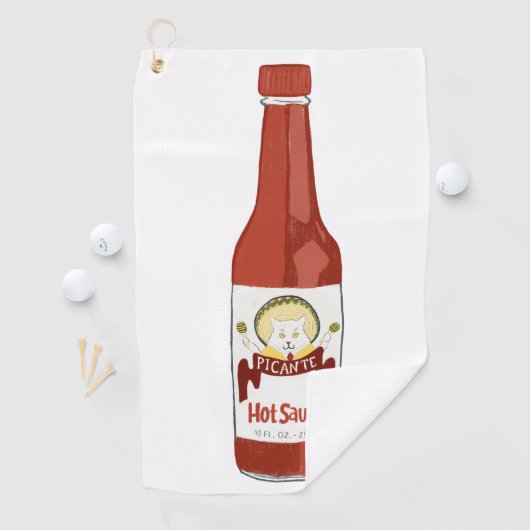 スパイシーホットソースサルサピカンテキャットマラカス ゴルフタオル (インサイチュ)