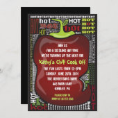 スパイシーホットチリペッパーパーティー招待状 招待状 (正面/裏面)