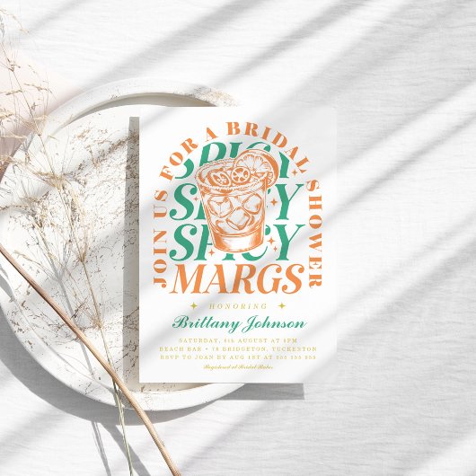 スパイシーマーグブライトモダンマーガリータブライダルシャワー 招待状