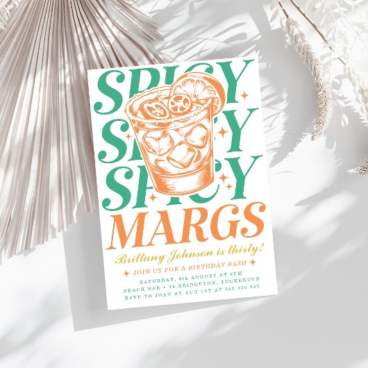 スパイシーマーモダングスブライトマーガリータ30歳の誕生日 招待状