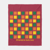スパイシーモダンカラーズジオメトリックスクウェアカスタム フリースブランケット (正面)