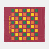 スパイシーモダンカラーズジオメトリックスクウェアカスタム フリースブランケット (正面(横))