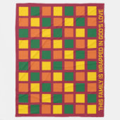 スパイシーモダンカラーズジオメトリックスクウェアファミリー秋 フリースブランケット (正面)