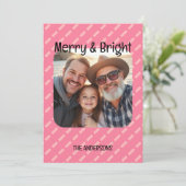 スパイシーモダンピンクジオメトリックワンフォト シーズンカード (スタンド正面)