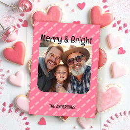 スパイシーモダンピンクジオメトリックワンフォト シーズンカード